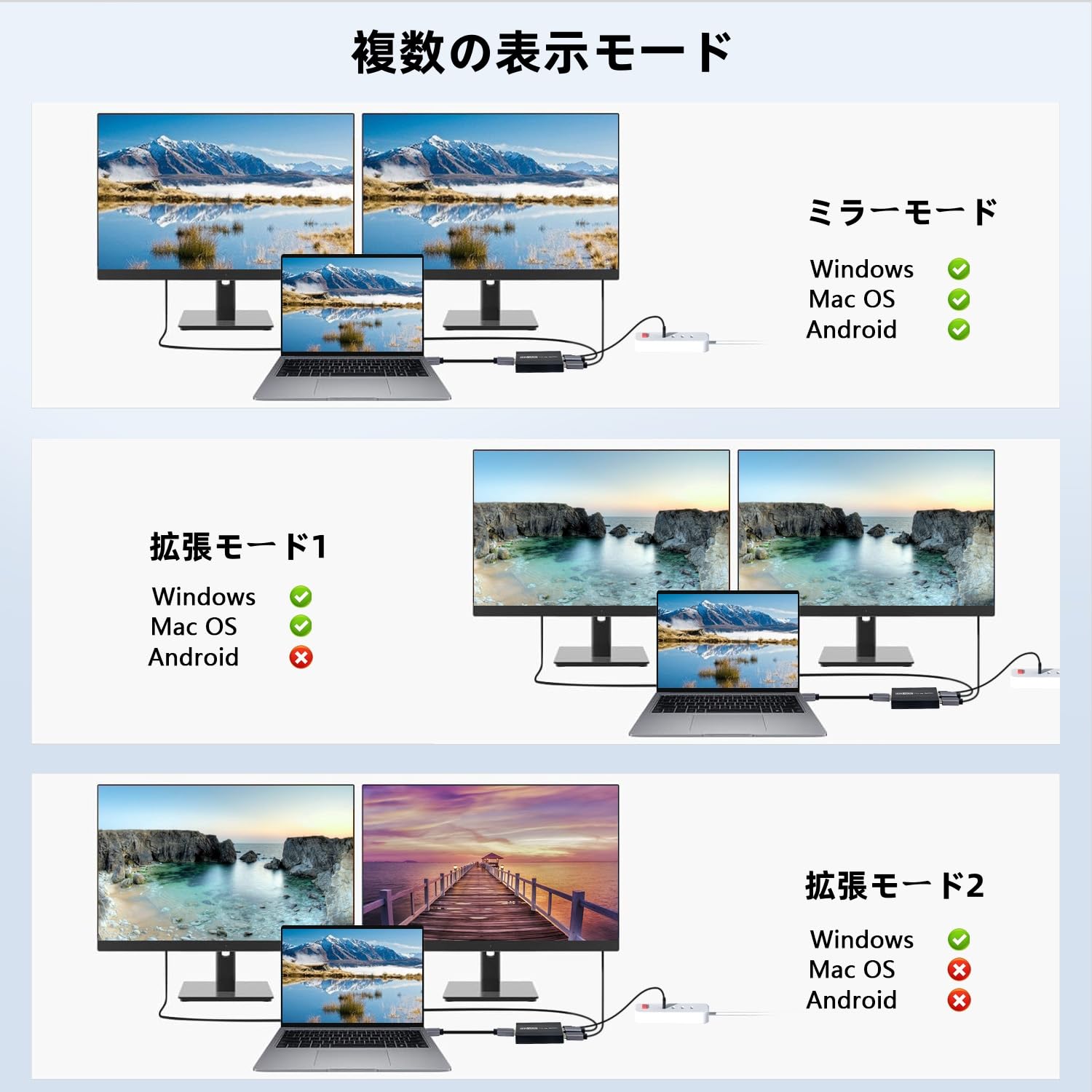 Amazon | DisplayPort to デュアル DisplayPort 分配器 4K@144Hz DP